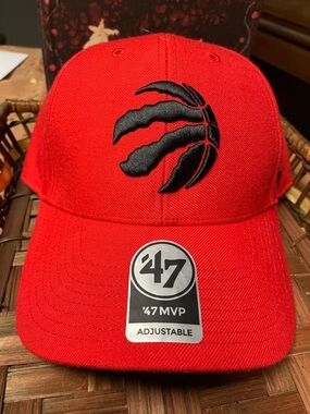 Raptors Mitchell & Ness Red Toronto Raptors Black Claw Logo Hat